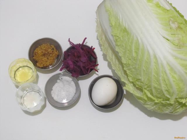 Салат с пекинской и краснокочанной капусты рецепт с фото 1-го шага 