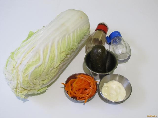 Салат из пекинской капусты и корейской моркови рецепт с фото 1-го шага 