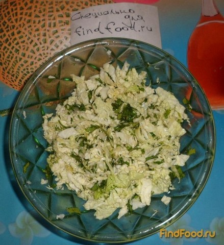 Салат из пекинской капусты с зеленью  рецепт с фото 3-го шага 