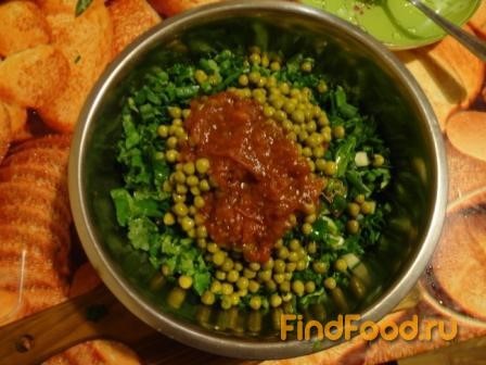 Зеленый салат рецепт с фото 4-го шага 