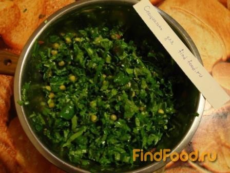 Зеленый салат рецепт с фото 5-го шага 