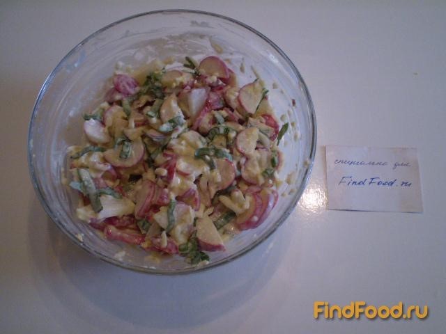 Салат из редиса со сметаной рецепт с фото 6-го шага 