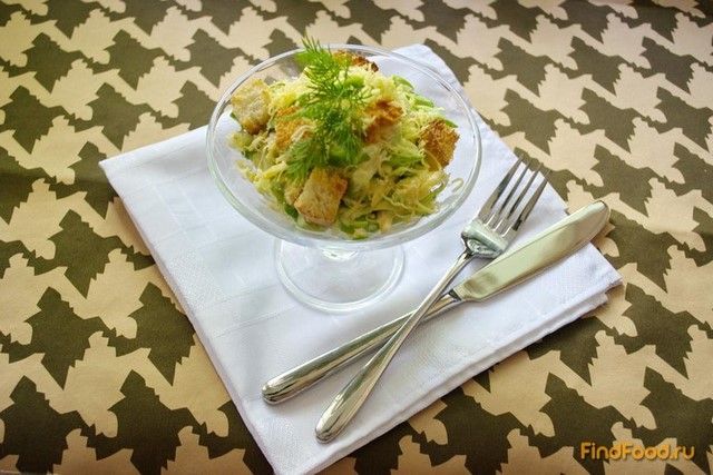 Овощной салат с курицей и сухариками рецепт с фото 6-го шага 