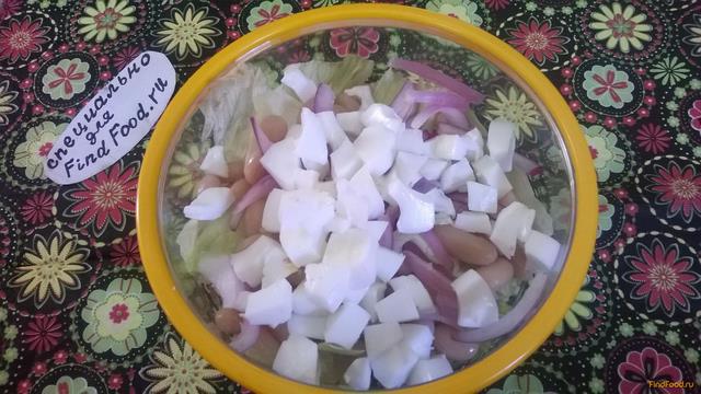 Хрустящий салат с фасолью и айсбергом рецепт с фото 4-го шага 