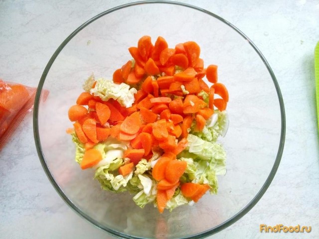 Овощной салат с пекинской капустой рецепт с фото 3-го шага 
