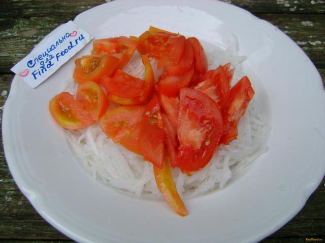 Салат с дайконом и помидорами рецепт с фото 3-го шага 