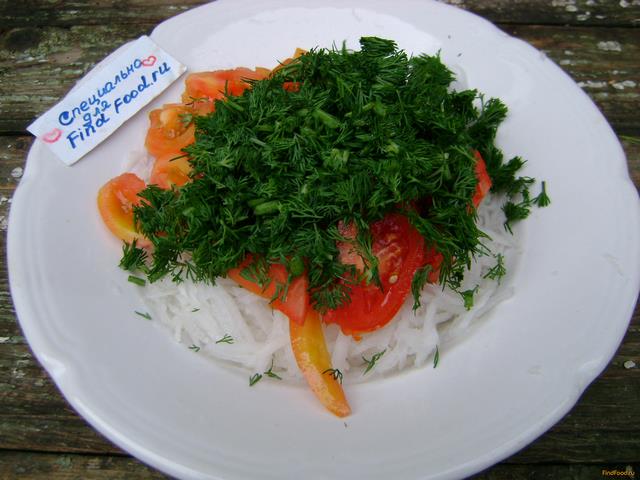 Салат с дайконом и помидорами рецепт с фото 4-го шага 