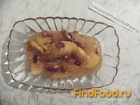 Яблоки в карамели с изюмом и орехами рецепт с фото