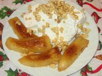 Мороженое с грецкими орехами и карамельными бананами рецепт с фото