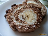 Бисквитный бананово-кокосовый рулет рецепт с фото