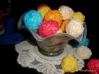 Конфеты  Разноцветные шарики рецепт с фото