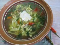 Суп из овощей и домашней лапшой