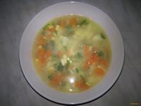 Овощной суп с вермишелью и яйцом