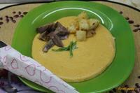 Суп - пюре из гороха с гренками и копченостями рецепт с фото