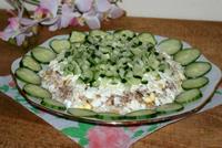 Рыбный салат с сайрой рецепт с фото