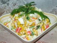 Салат из крабового мяса с кукурузой