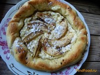 Открытый пирог с творогом и яблоком рецепт с фото