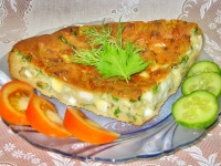 Заливной пирог с яйцами и зелёным луком рецепт с фото