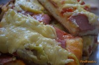 Пицца на дрожжевом тесте с плавленным сыром рецепт с фото