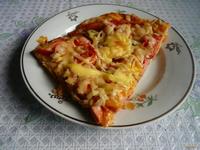 Домашняя пицца с сосисками и луком-пореем рецепт с фото