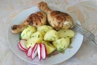 Куриные голени с отварным молодым картофелем рецепт с фото