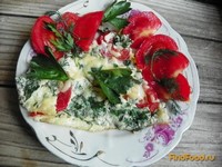 Омлет с помидорами сыром и зеленью рецепт с фото