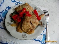 Куриные окорочка с болгарским перцем и яблоками рецепт с фото