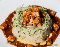 Рис с лососем под соусом Терияки рецепт с фото