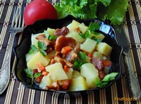 Картофель с лисичками в сметане рецепт с фото