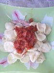 Галушки с курицей и томатным соусом  рецепт с фото