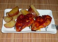 Крылышки в томатном соусе и картофель на гарнир рецепт с фото