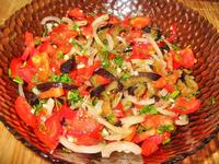 Салат с жареными баклажанами рецепт с фото