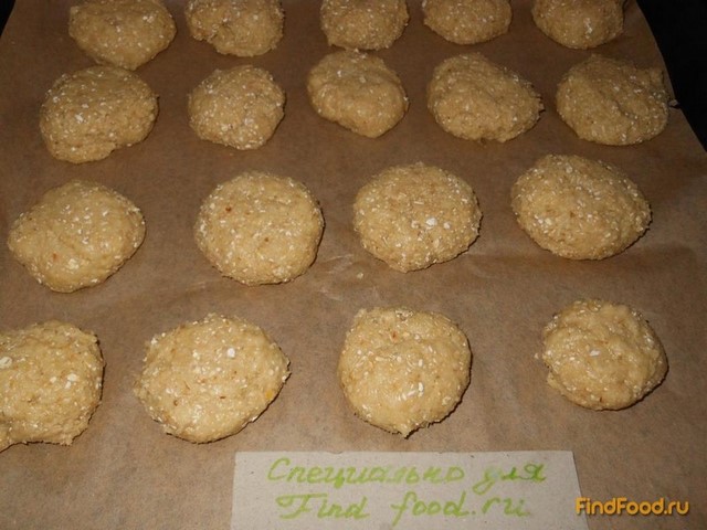 Овсяное печенье с кунжутом рецепт с фото 5-го шага 