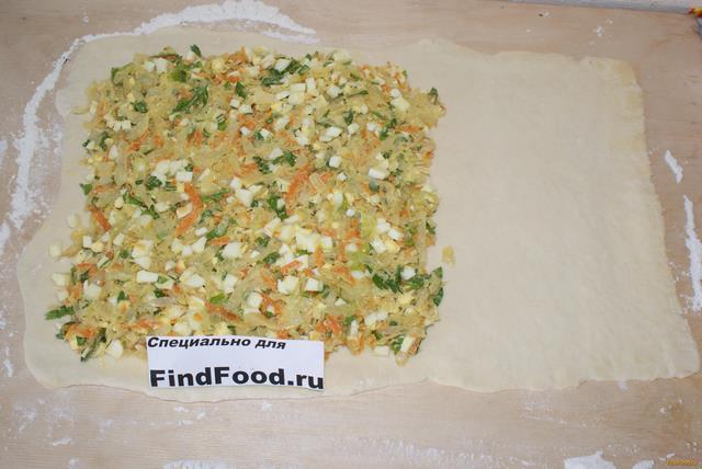 Пирог с капустой и яйцом рецепт с фото 6-го шага 