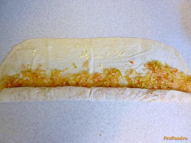 Пирог с капустой из лаваша рецепт с фото 6-го шага 