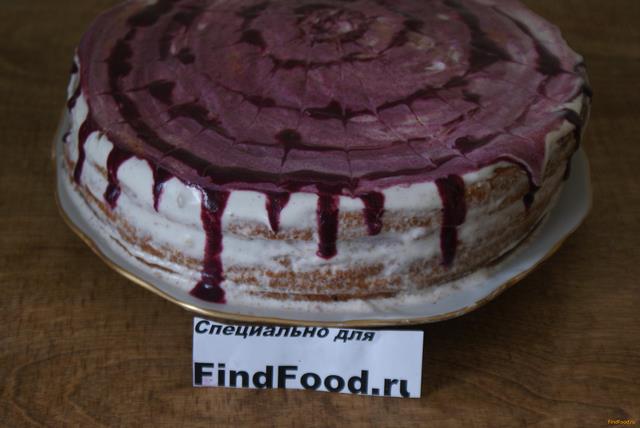Бисквитный торт с прослойкой из черемухи рецепт с фото 13-го шага 