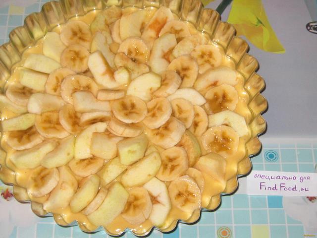 Пирог с яблоками и бананом рецепт с фото 6-го шага 