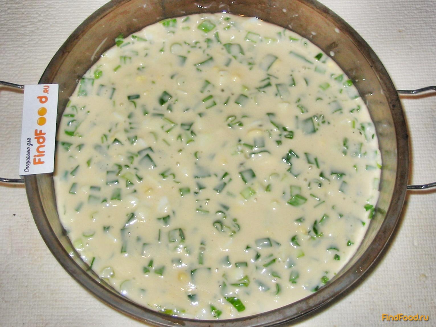 Заливной пирог с яйцами и зелёным луком рецепт с фото 11-го шага 