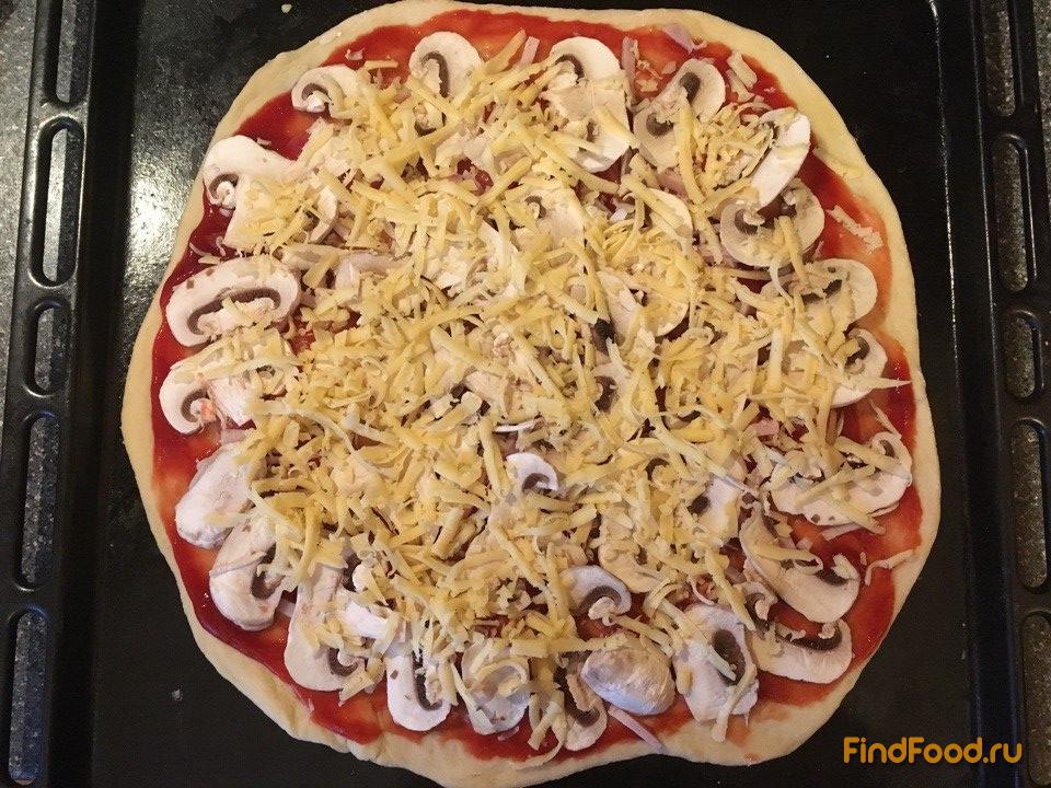 Пицца с бужениной и грибами рецепт с фото 7-го шага 