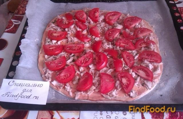 Пицца с курицей и помидорами рецепт с фото 6-го шага 