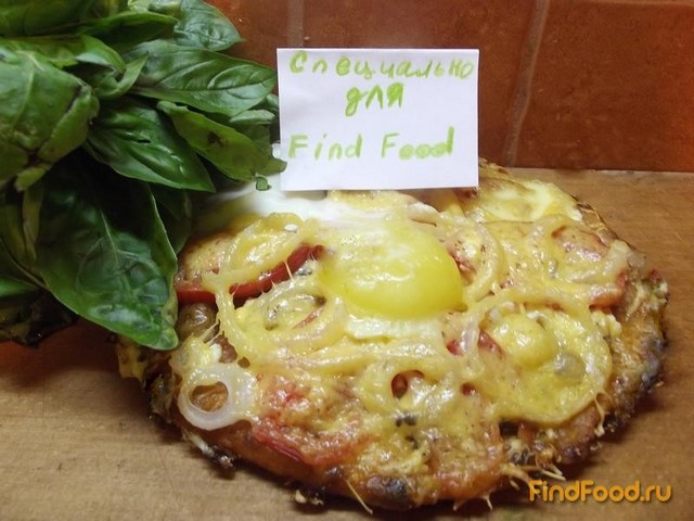 Грибная пицца с яйцом рецепт с фото 6-го шага 