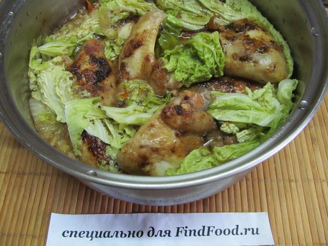 Куриные крылышки с рисом и пекинской капустой рецепт с фото 15-го шага 