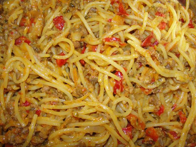 Спагетти с фаршем рецепт с фото 6-го шага 