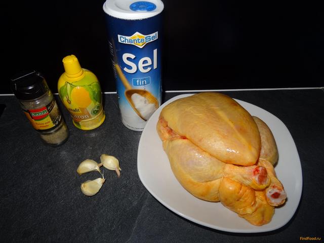 Запеченная курица в чесночно-лимонном маринаде рецепт с фото 1-го шага 