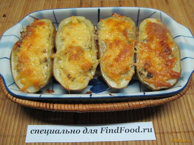 Запеченный картофель с грибами под сыром рецепт с фото 10-го шага 