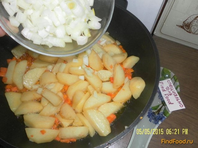 Овощное рагу с копченым сыром рецепт с фото 6-го шага 