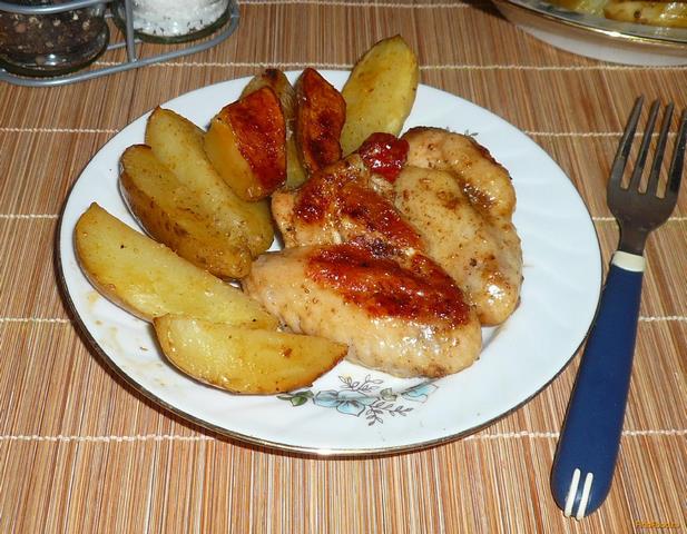 Запеченные куриные крылья с картошкой рецепт с фото 12-го шага 