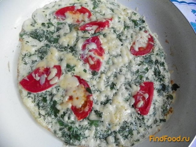 Омлет с помидорами сыром и зеленью рецепт с фото 9-го шага 