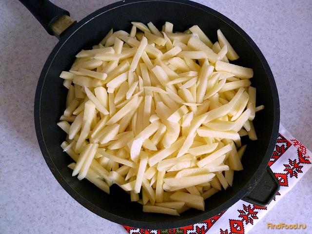 Жареная картошка со стручковой фасолью рецепт с фото 4-го шага 