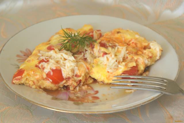 Болтунья с помидорами и сыром рецепт с фото 7-го шага 
